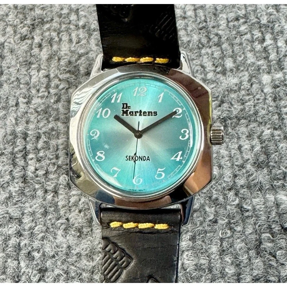 Dr Martens Sekonda Vintage Watch Teal Sunburst Dial Leather Sole‎ Embossed Read
